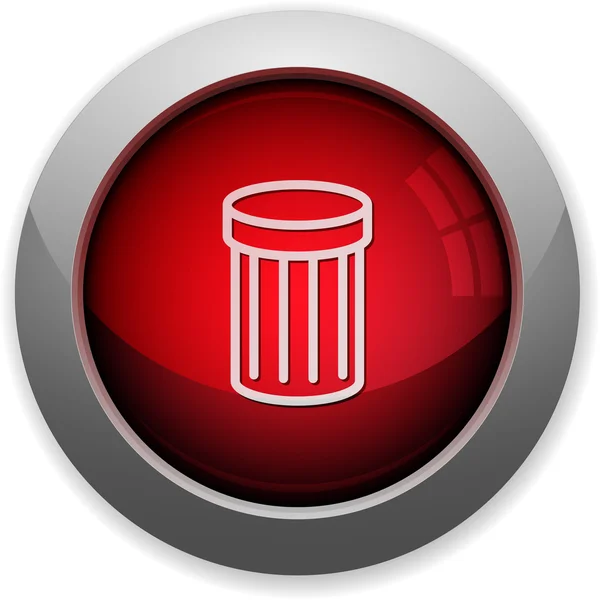 Botón de basura rojo — Vector de stock
