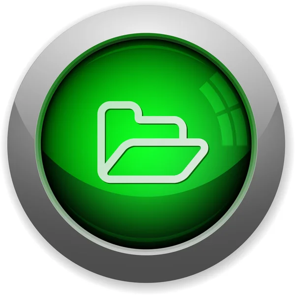 Зелений папку кнопку — стоковий вектор