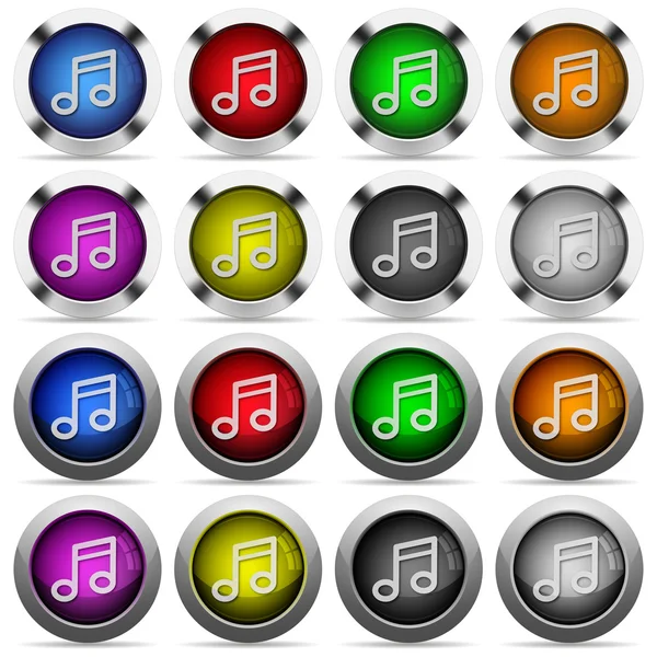 Conjunto de botões web de música a cores — Vetor de Stock