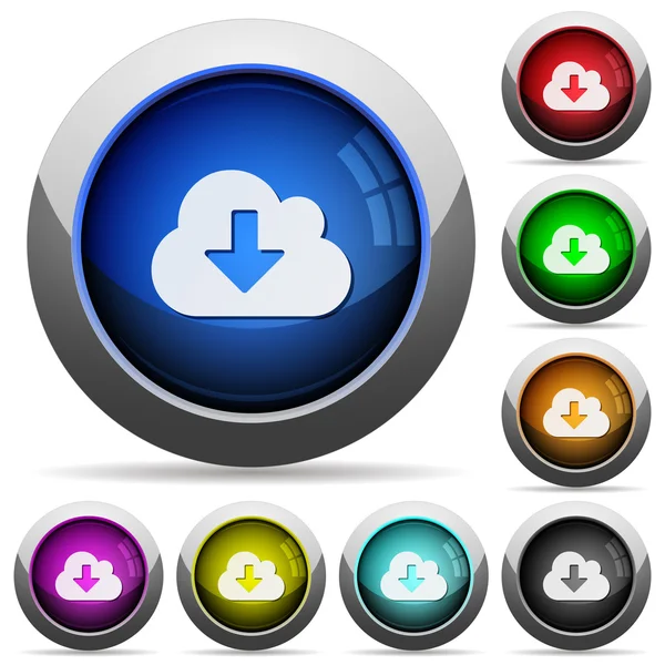 Cloud download button set — Stock Vector