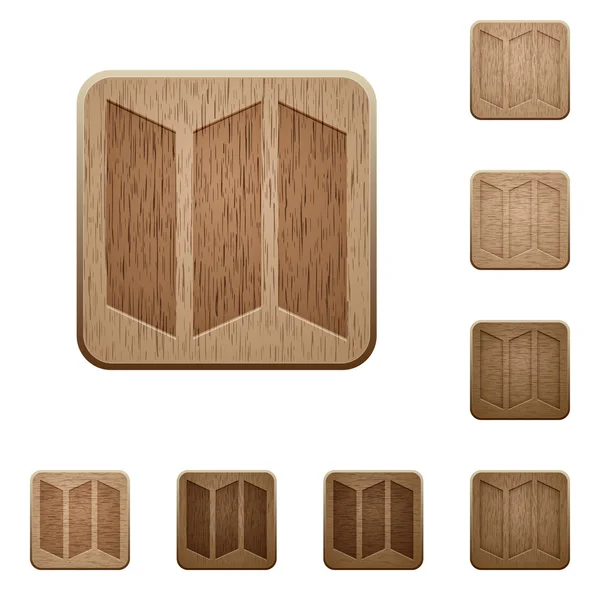 Carte bouton en bois — Image vectorielle