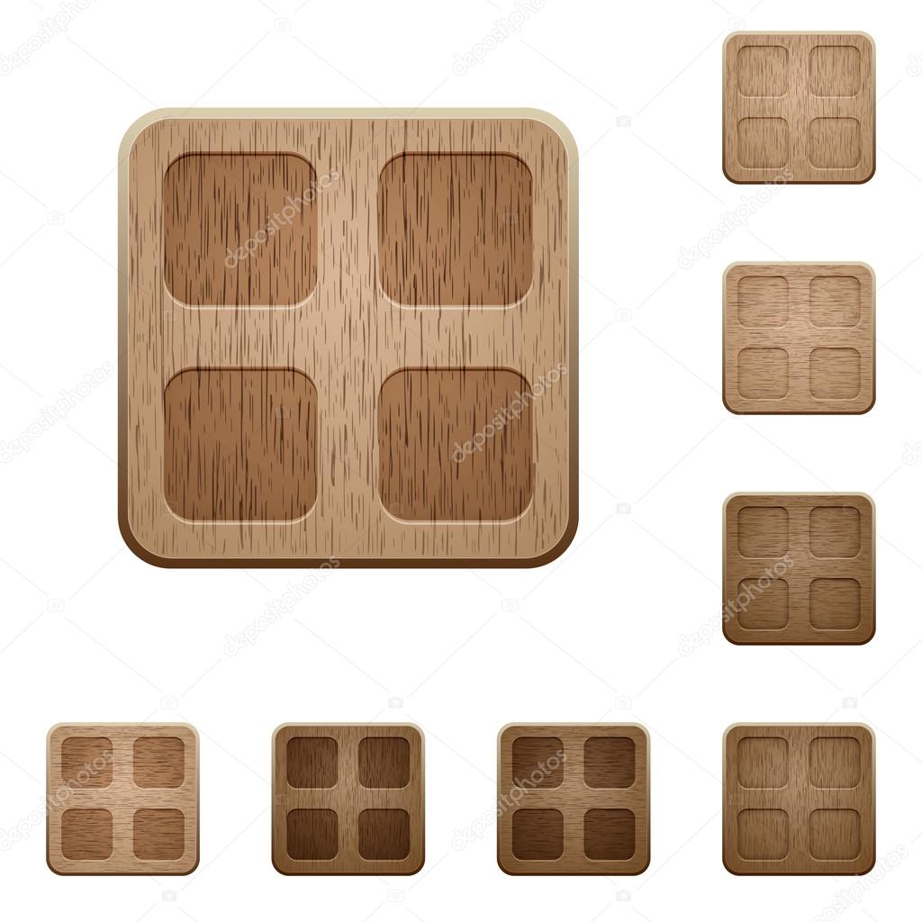 Large thumbnails wooden buttons