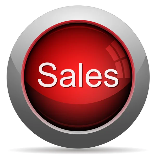 Botón concepto de ventas rojo — Vector de stock