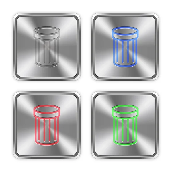 Color trash steel buttons — Stock Vector