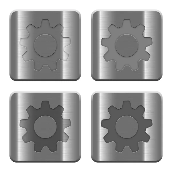 Кнопки Metal Settings — стоковый вектор