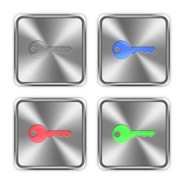 Touche couleur boutons en acier — Image vectorielle