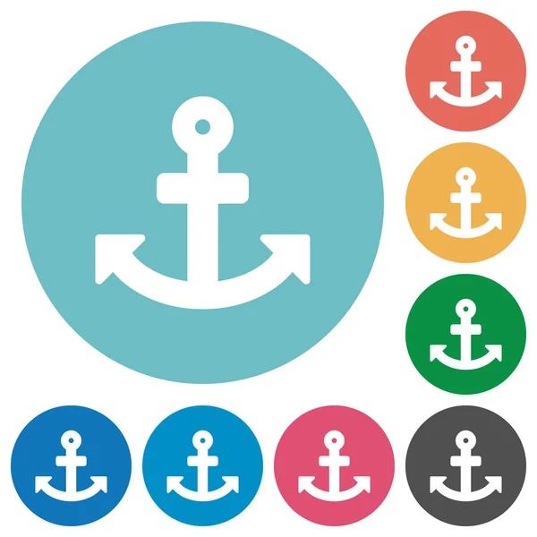 Flat anchor icons — Stock Vector
