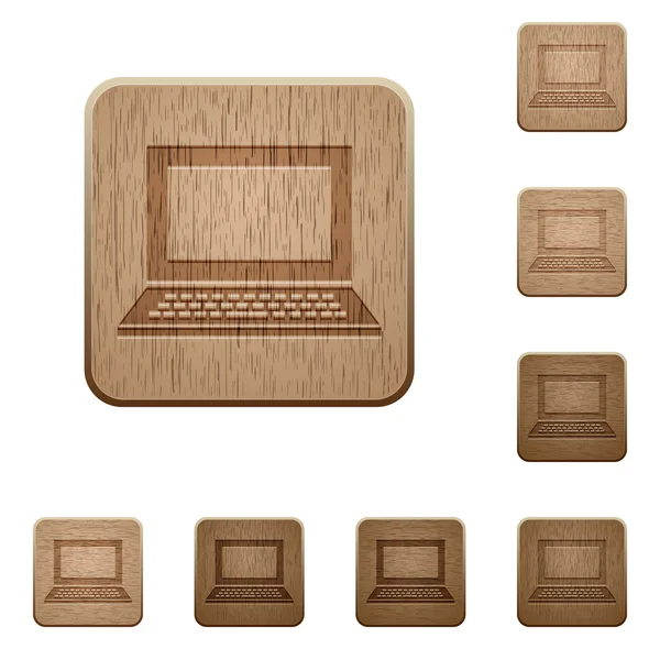 Laptop wooden buttons