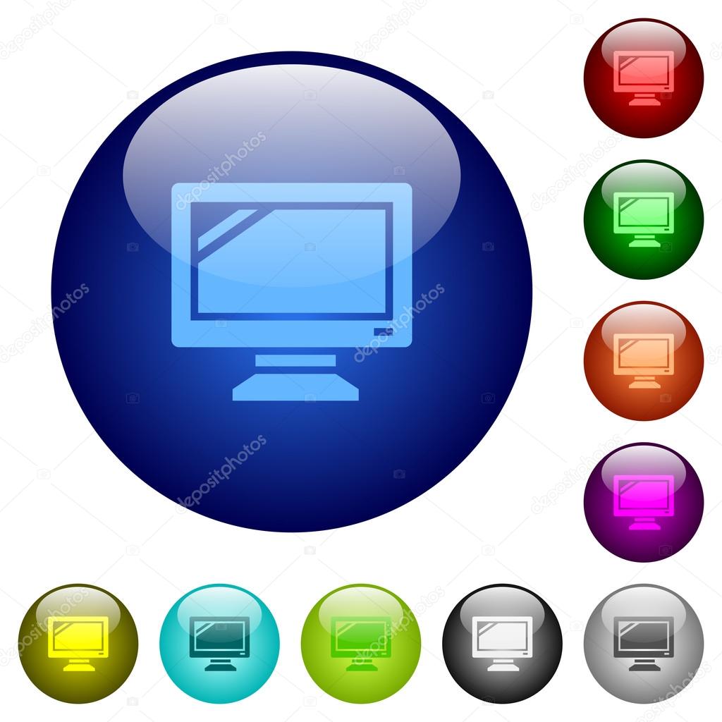 Color monitor glass buttons