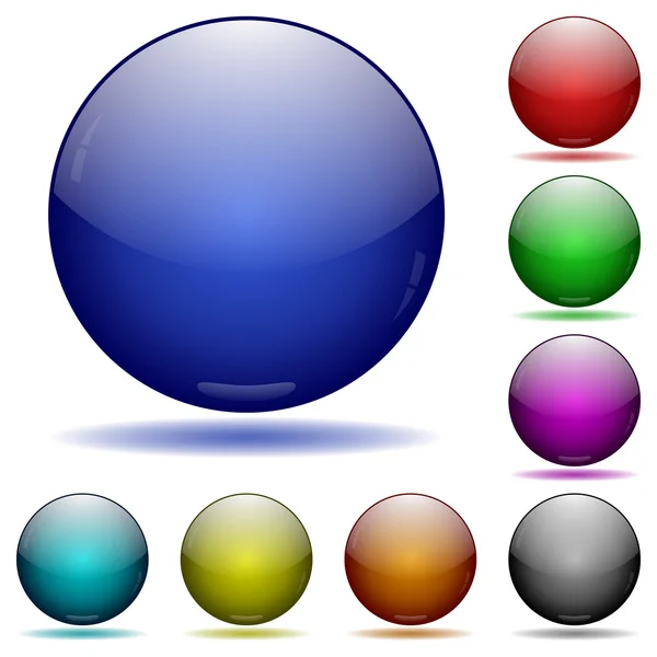 Pulsanti a sfera di vetro bianco — Vettoriale Stock