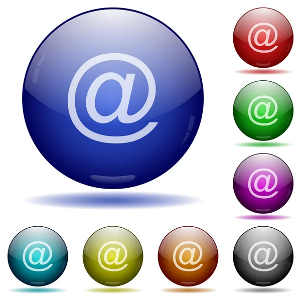 Email glass sphere buttons — Stock Vector