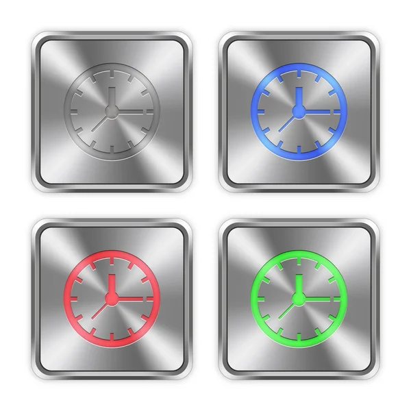 Color clock steel buttons — Stock Vector