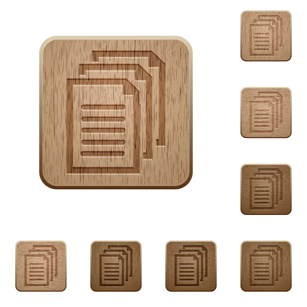 Documents boutons en bois — Image vectorielle
