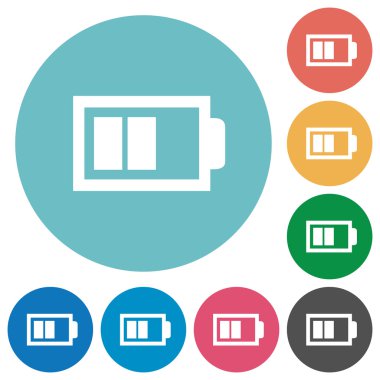 Düz yarım pil simgelerinin