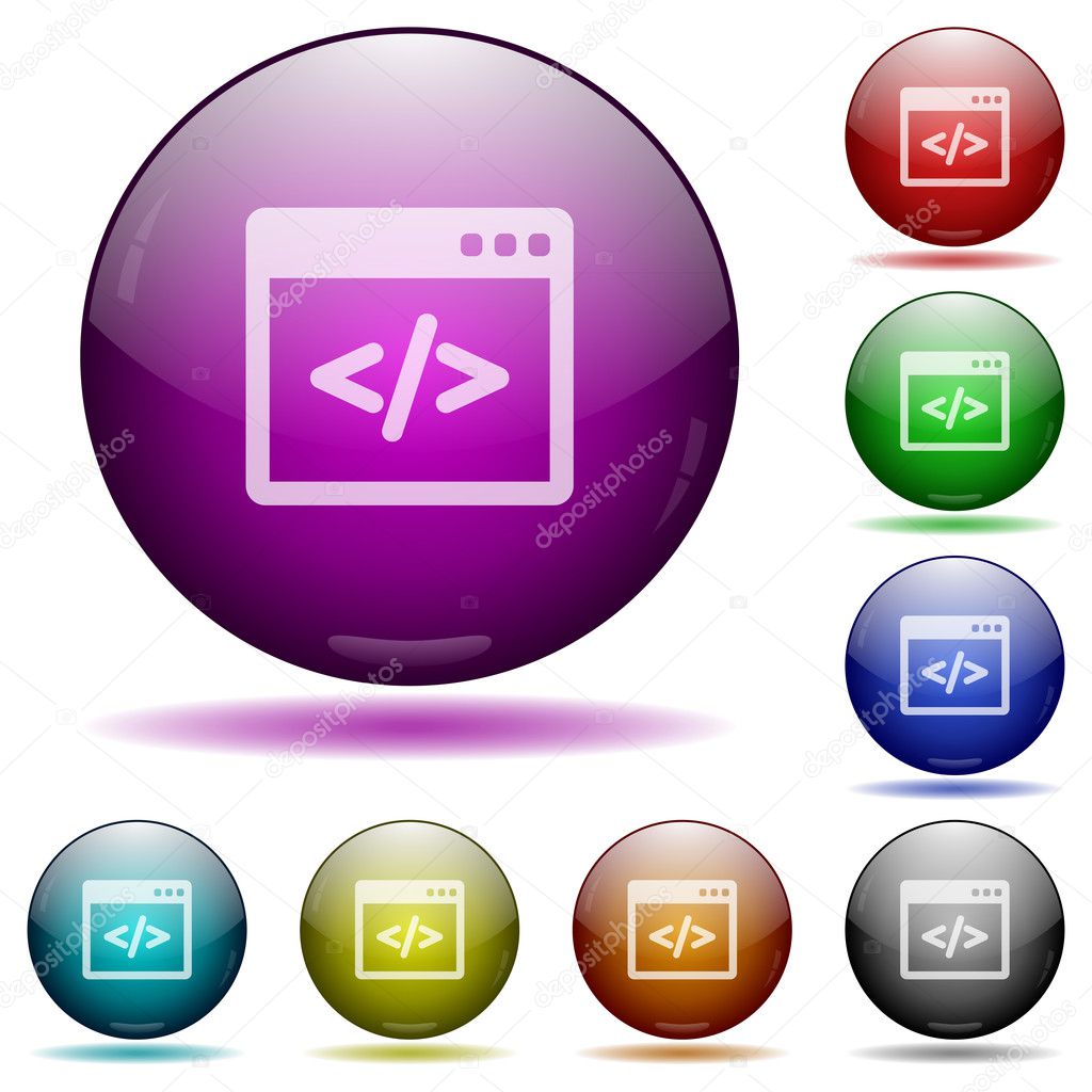 Programming code glass sphere buttons Stock Vector by ©renegadehomie ...