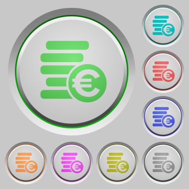 Basma düğmelerini Euro paralar