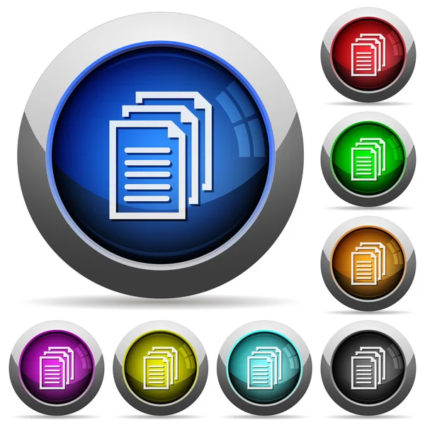 Documents button set — Stock Vector