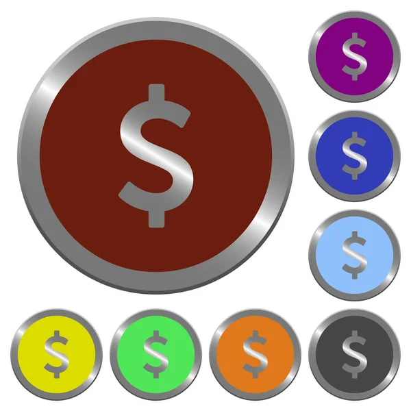 Boutons couleur dollar signe — Image vectorielle