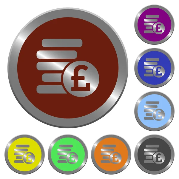 Color libra monedas botones — Vector de stock