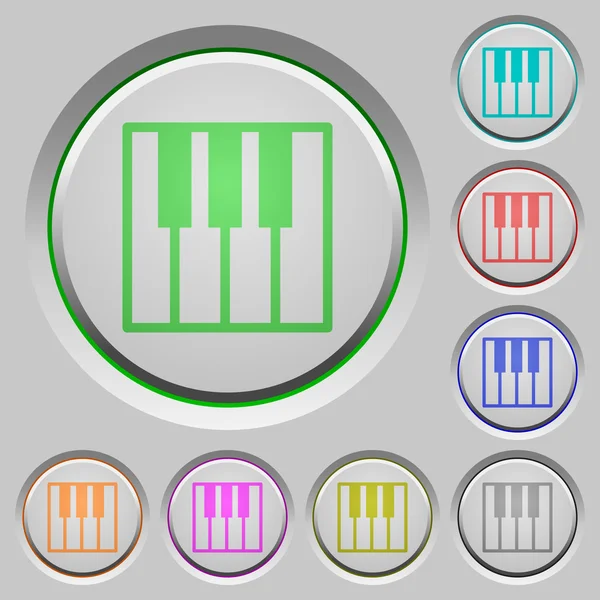 Boutons-poussoirs clavier piano — Image vectorielle