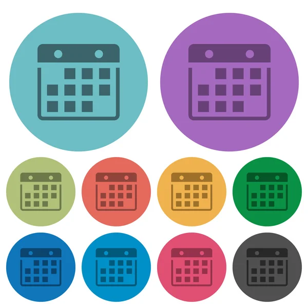 Farbe hängende Kalender flache Symbole — Stockvektor