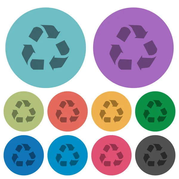 Iconos planos de reciclaje de color — Vector de stock