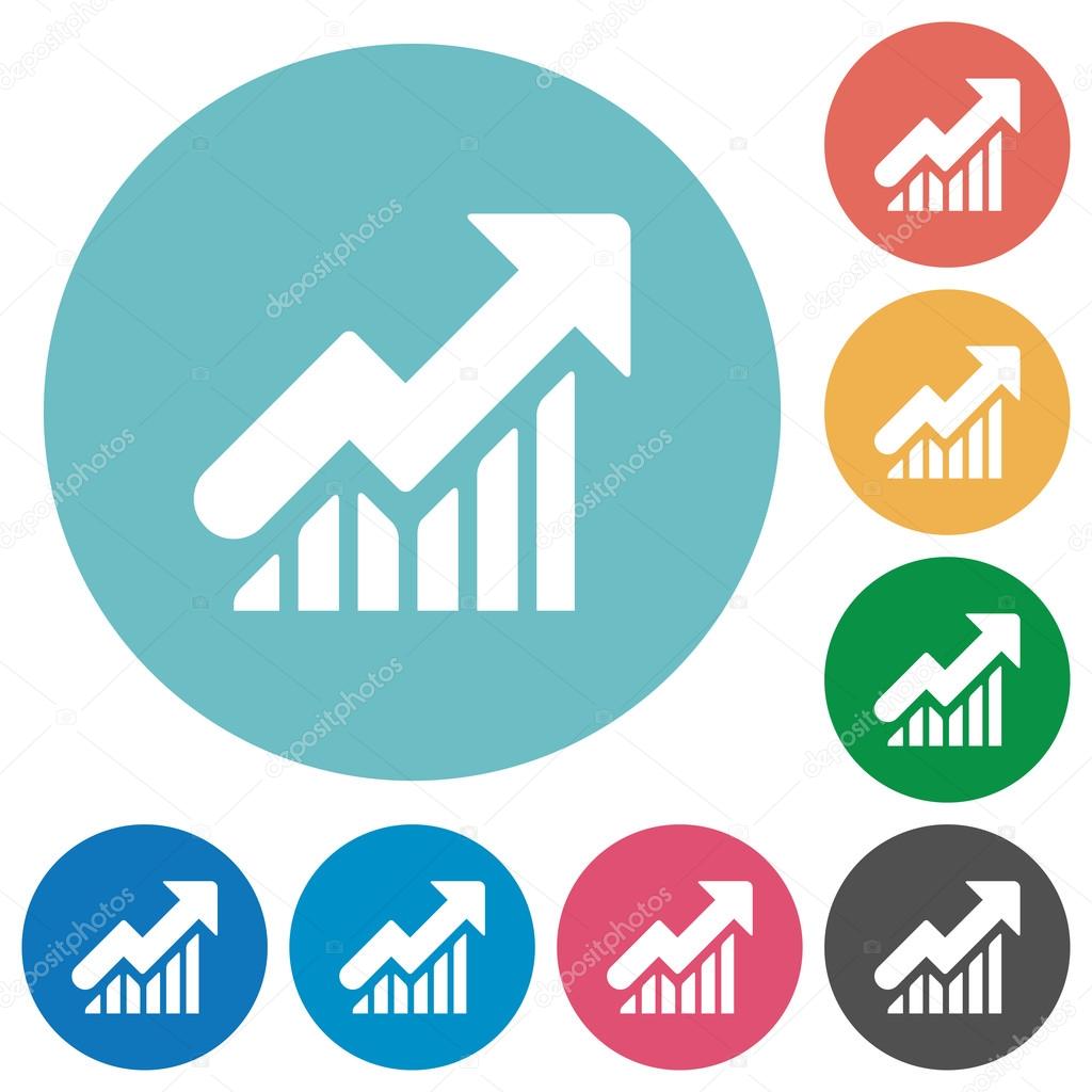 Flat rising graph icons