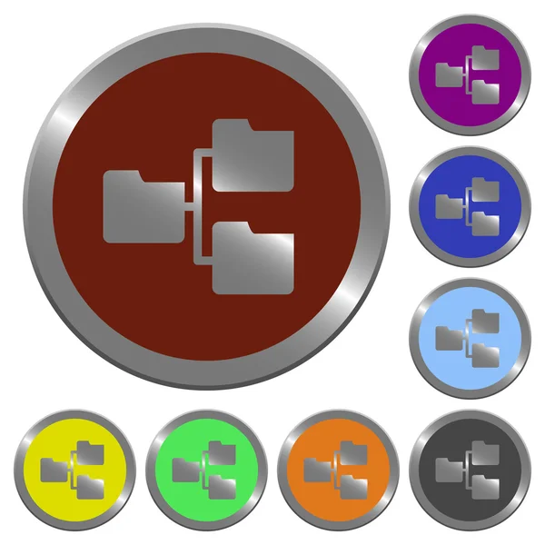 Schaltflächen für farbige Freigabeordner — Stockvektor