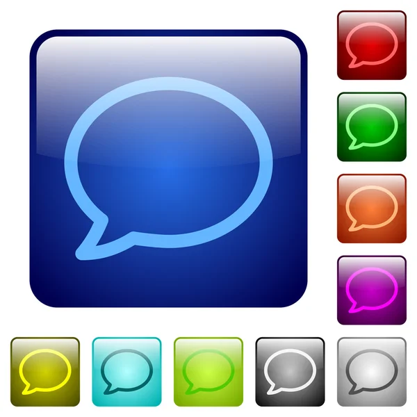 Color chat square buttons — Stock Vector