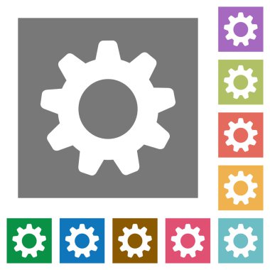 Ayarları düz simgeler kare