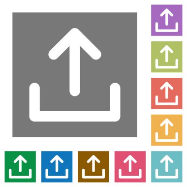 Upload kare düz simgeler