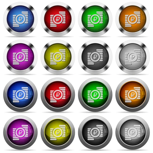 ルーブル硬貨ボタン セット — ストックベクタ