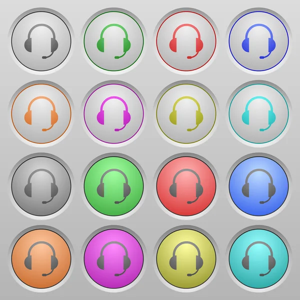 Headset plastic sunk buttons — Stock Vector