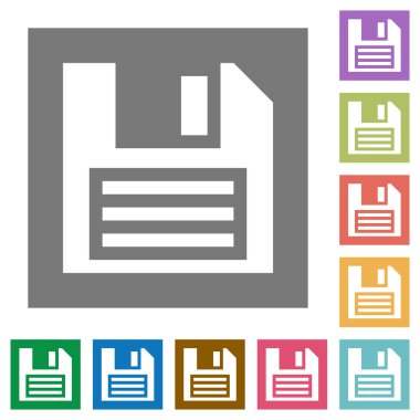 Kaydetmek kare düz simgeler