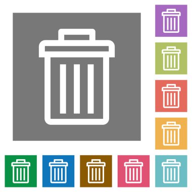 Silme kare düz simgeler