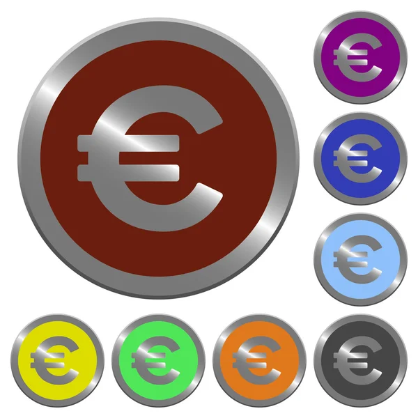 Botones de signo euro de color — Archivo Imágenes Vectoriales