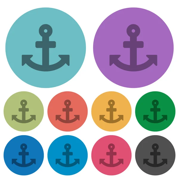 Color anchor flat icons — Stock Vector