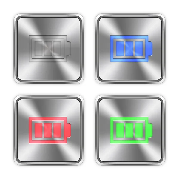 Color full battery steel buttons — Stock Vector