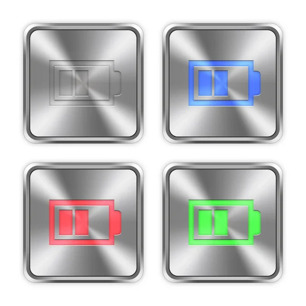 Color half battery steel buttons — Stock Vector
