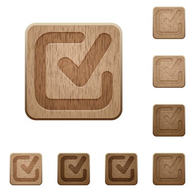 Onay işareti ahşap düğmeleri
