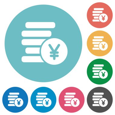 Düz yen simgeler paralar