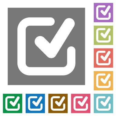 Onay işareti kare düz simgeler