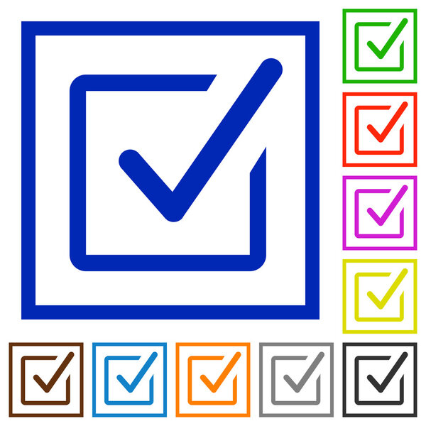 Чекбокс с плоскими иконками в рамке
