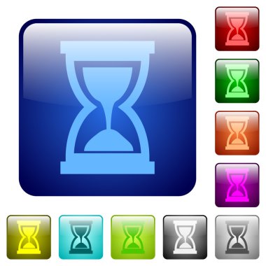 Renkli kum saati kare düğmeler