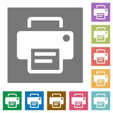 Yazıcı kare düz simgeler