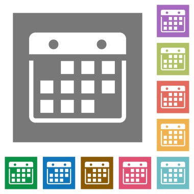 Asılı takvim kare düz simgeler