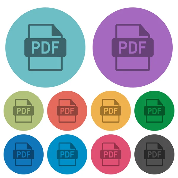 Renk PDF dosya biçimi düz simgeler — Stok Vektör