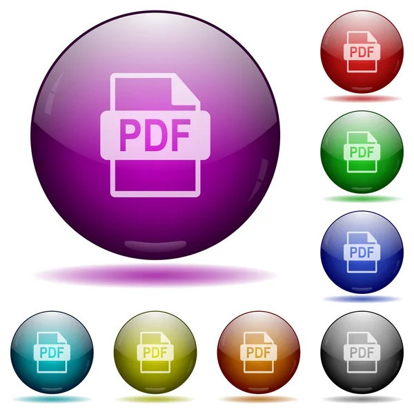 PDF formato de archivo glass sphere buttons — Vector de stock
