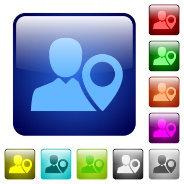 Renk kullanıcı konumu kare düğmeleri