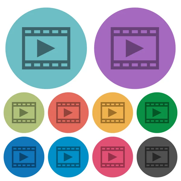 Farbe spielen Film flache Symbole — Stockvektor